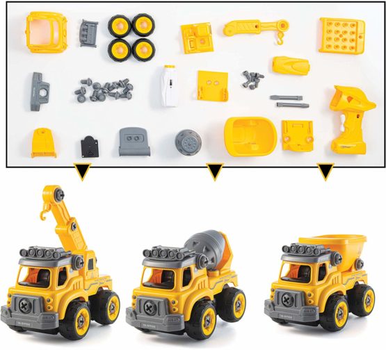 Rc Take Apart Building Toys with Electric Drill | Converts to a Remote Control car | Gift for Boys Ages 3,4,5,6,7 Years Old and up | Kids Car Toy | Stem Construction Trucks 3 in one (DIY100), . - Image 4