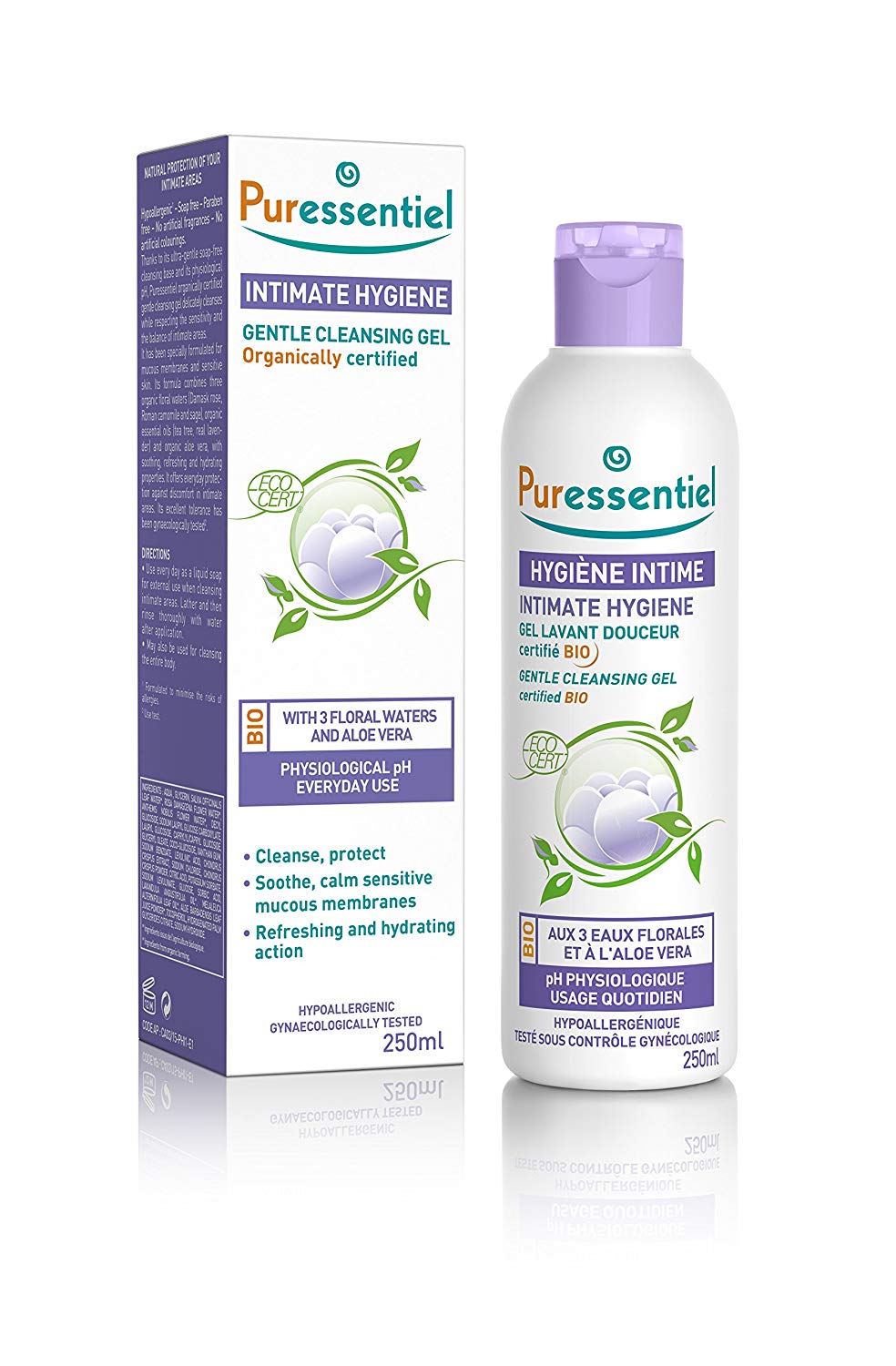 Puressentiel Intimate Hygiene Gentle Cleansing Gel, 250 ml - Organic floral waters - Soap-free, Paraben-free