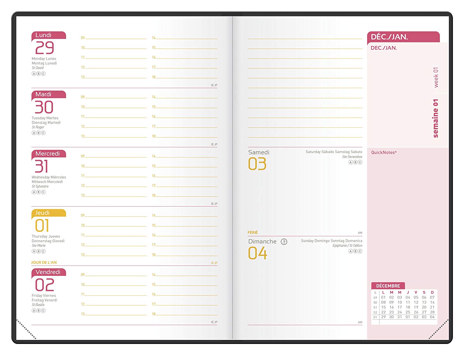 Oxford Beauty 2019-2020 Agenda August to August 1 Week on 2 Pages Format 10 x 15 Purple, violet - Image 3