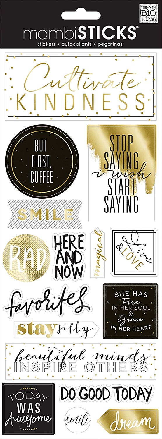 Me & My Big Ideas Specialty Stickers But First Coffee, Multicolour, 0.25x13.97x34.92 cm