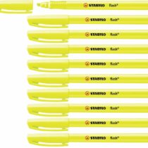 Highlighter - STABILO flash Box of 10 Yellow