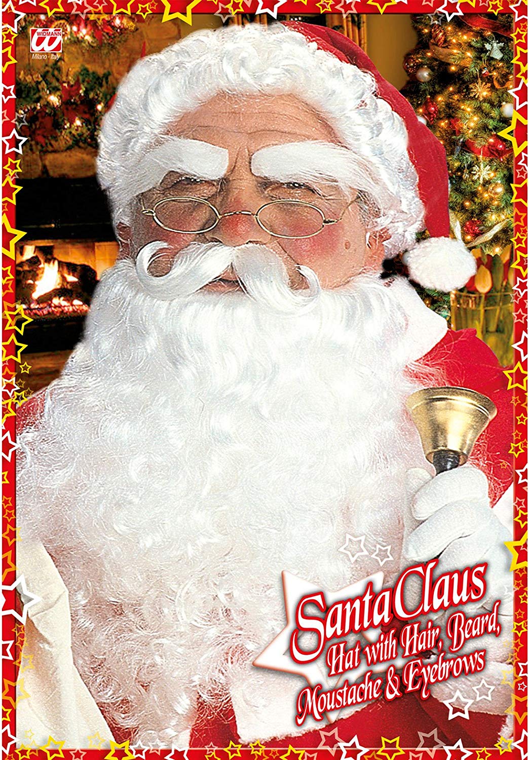 W WIDMANN MILANO Party Fashion - Santa Claus Set for Men Hat, Hair, Beard, Mustache, Eyebrows, Carnival, Theme Parties - Image 2