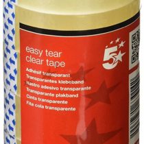 5 Star Easy Tear Clear Tape Polypropylene 40 Microns 19mmx33m [Pack 8]