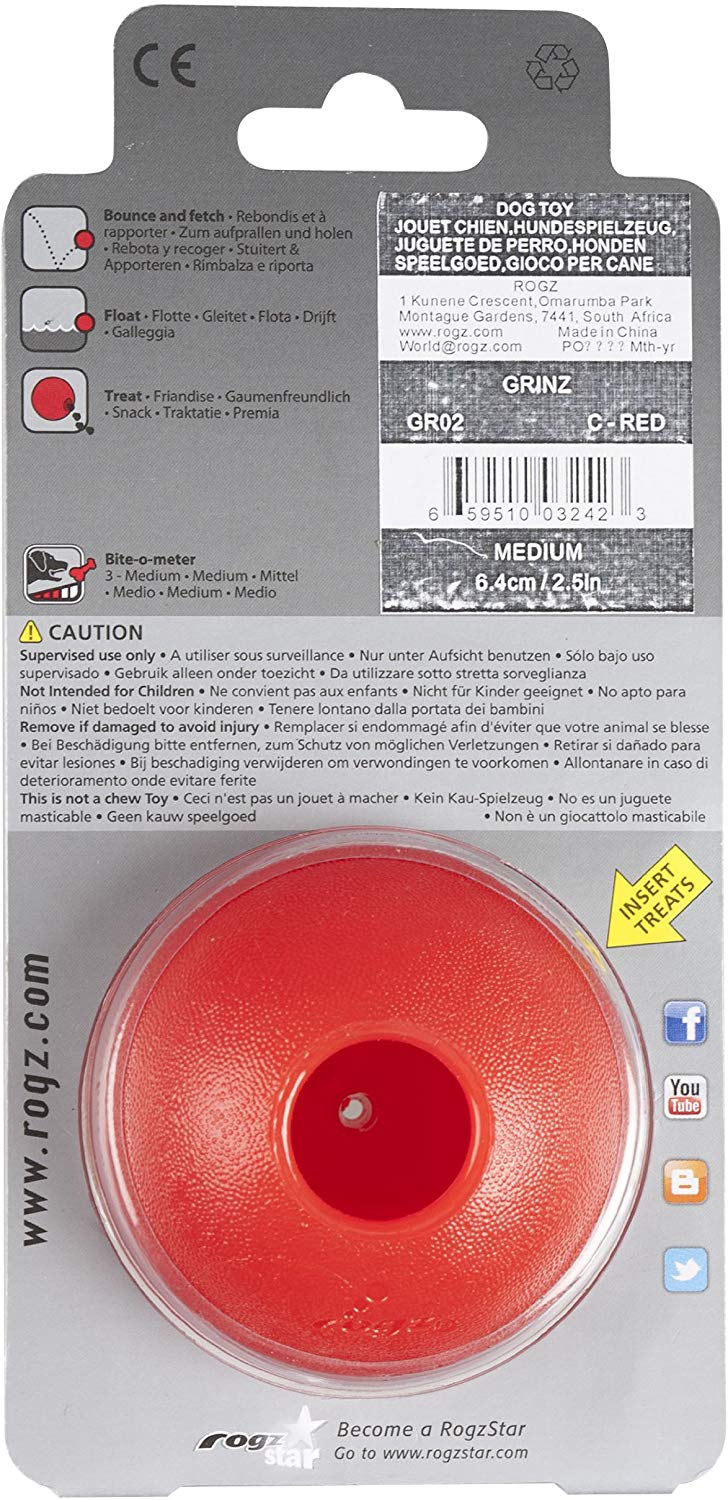 Rogz Grinz, Red, 2.5\" Medium - Image 3