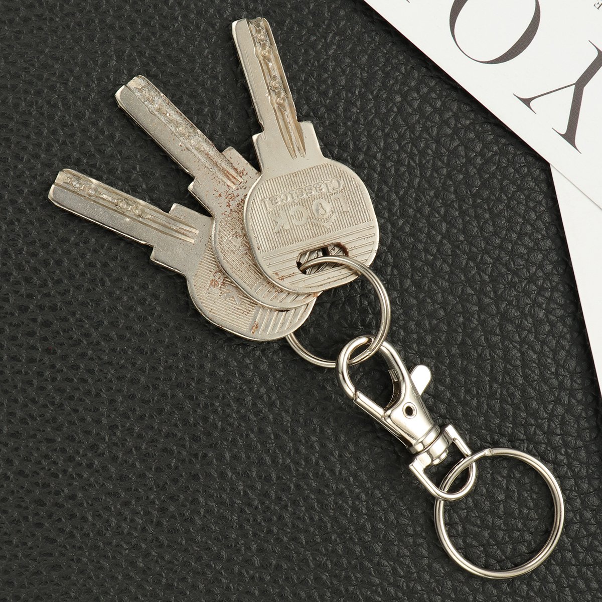 WINOMO Key Clasp Key Ring Clasp 200pcs 25mm Crayfish Fob with Ring Crayfish Charm Chain and Chain with 20 Sets of Large-Sized Detachable Swivel Lobster Clasps Chains - Image 4