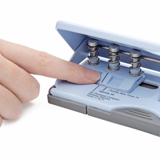 Rapesco 1323 Adjustable 6-Hole Organiser/Diary Punch, 10 Sheet Capacity, Powder Blue - Image 3
