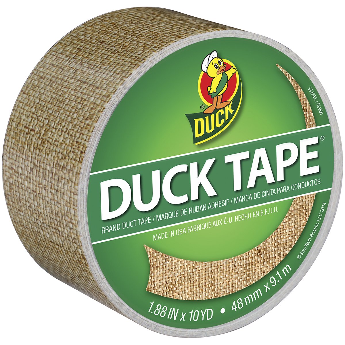Duck ShurTech Patterned Tape 1.88-inch x 10yd-Burlap, Other, Multicoloured, 11.39 x 11.65 x 7.08 cm