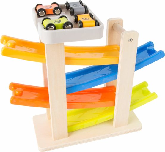Small Foot 10602 Track of Wood Floors with Four Colourful Racing Cars which can Attached Parking lot - Image 3