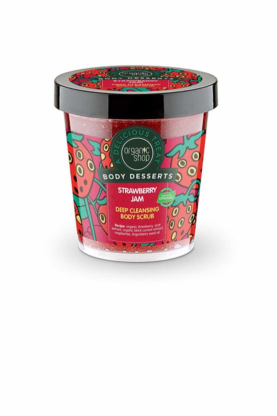 Organic Shop Body Desserts Strawberry Jam Deep Cleansing Body Scrub, 450 ml
