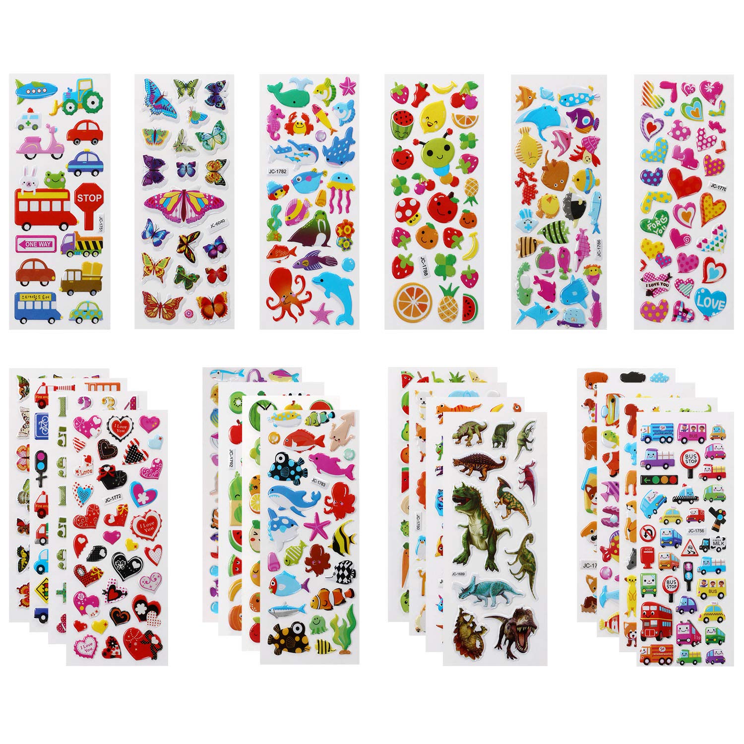 Puffy Stickers for Kids Toddlers, 500+ Animal Stickers for Boys
