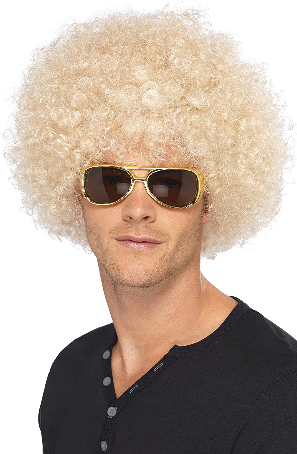 Smiffys 70s Funky Afro Wig, Blonde 120g, 1970's Disco Fancy Dress, 1970s Dress Up Wigs Halloween - Image 2