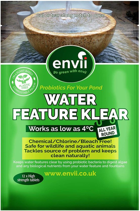 Envii Water Feature Klear - Natural Water Feature Cleaner That Helps Clear Green Water - Contains 20 Tablets