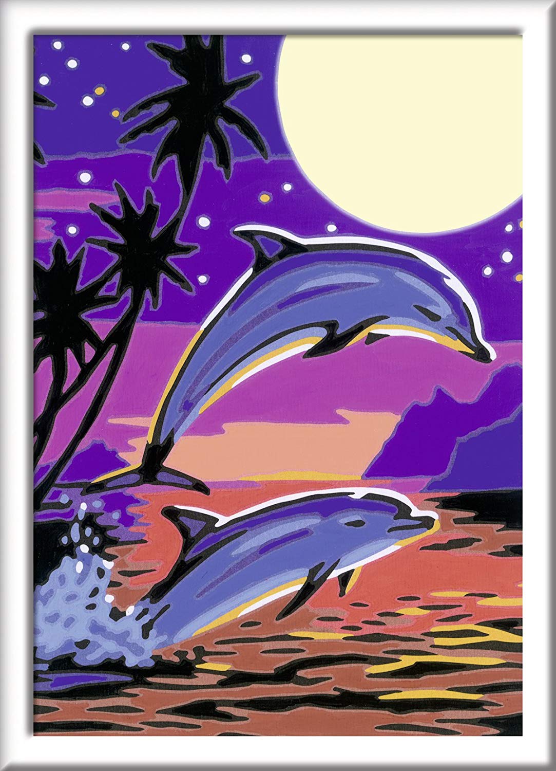 Ravensburger CreArt 27845, Dolphins, Painting by Numbers for Children from 7 Years, Painting Set including Frame - Image 2