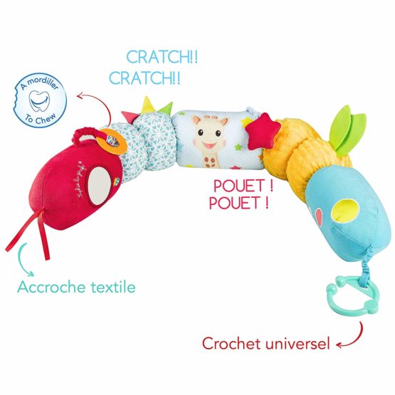 Sophie The Giraffe Activity Bolster 100 cm Multi-Coloured - Image 2