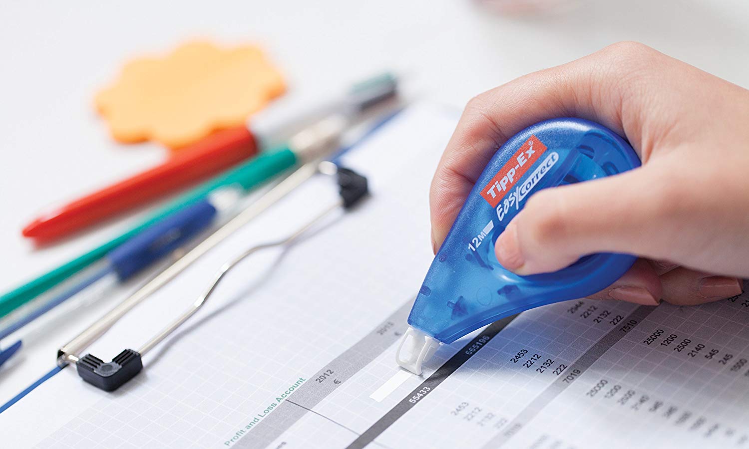 Bic Tipp-Ex Easy-Correct Correction Tape 4.2 MM x 12 M, white, blue, Pack of 1 - Image 4