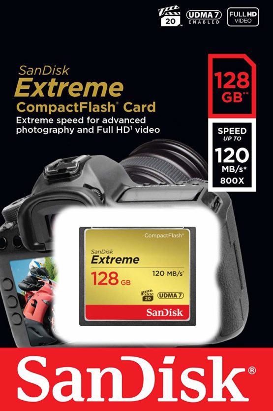 SanDisk Extreme 128 GB UDMA7 CompactFlash Card - Black/Gold - Image 3