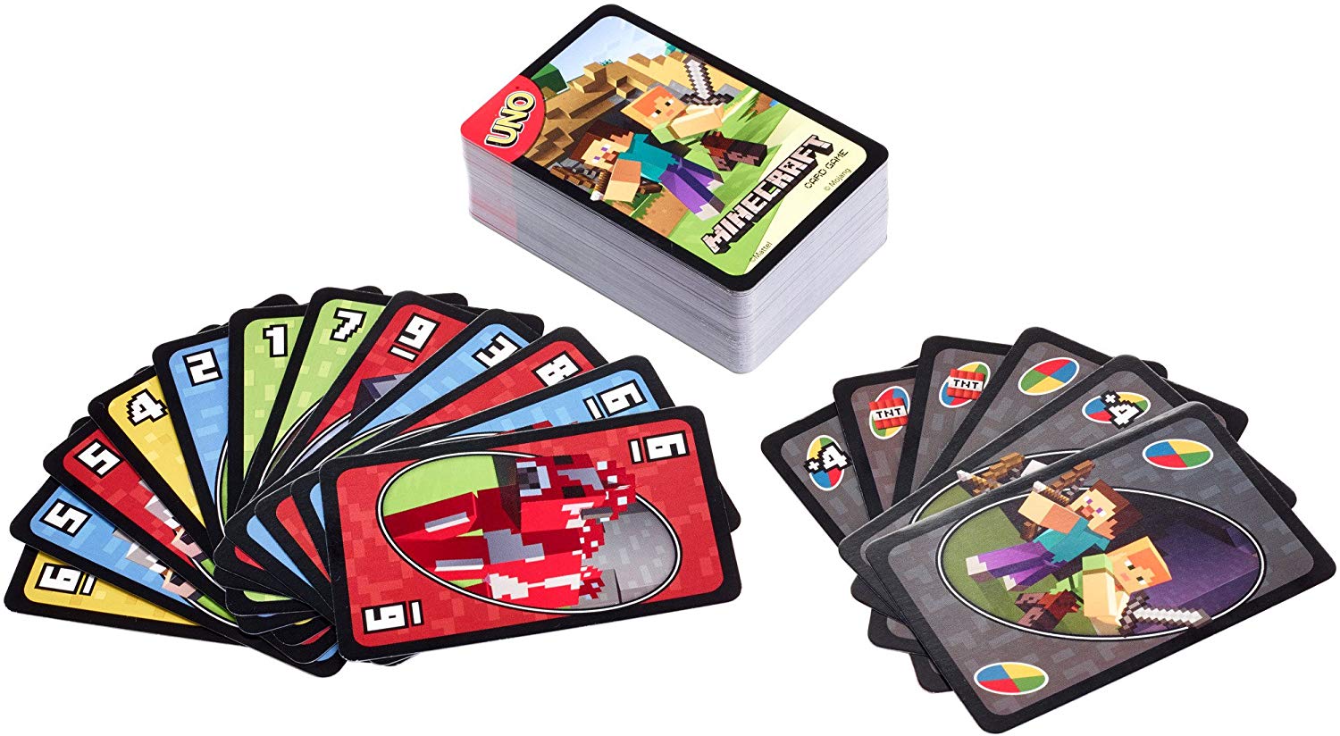 Mattel Games UNO Minecraft, Collectible Card Deck with 112 Cards, Card Game for Family Game Night Use as Travel Game - Image 2