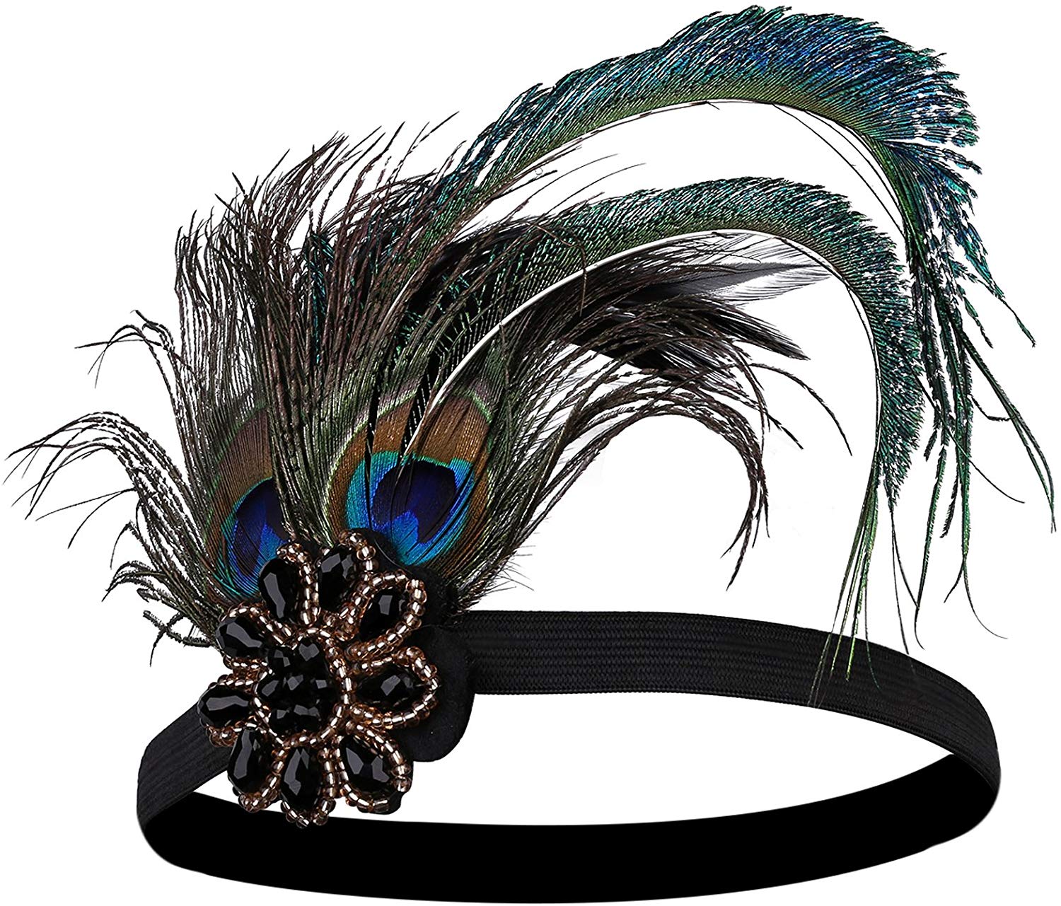 BABEYOND 1920s Flapper Accessories Gatsby Costume Accessories Set 20s Flapper Headband Pearl Necklace Gloves Plastic Holder - Image 2