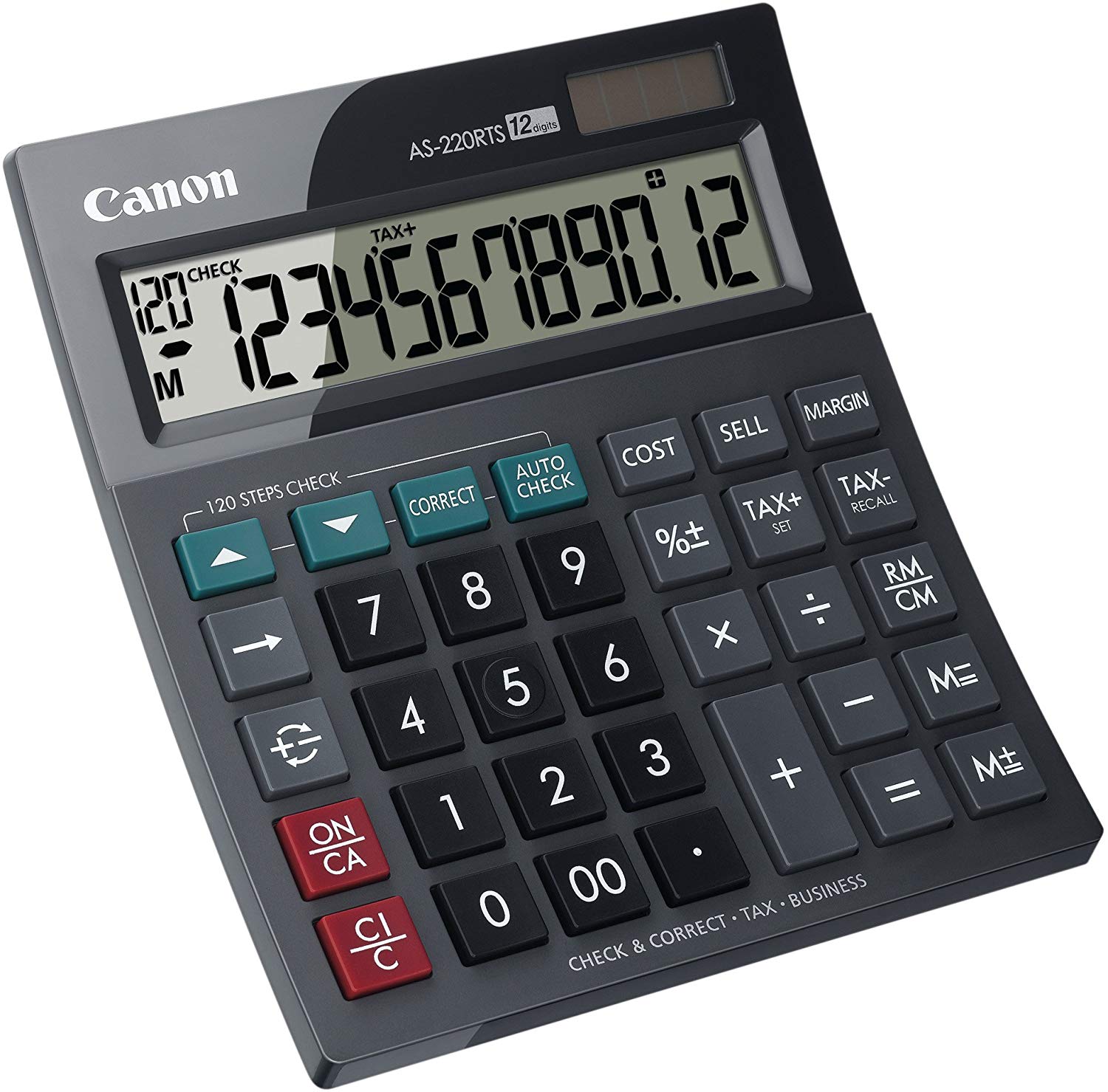 Canon AS-220RTS Compact Desktop Calculator - 12-Digit Display - Lightweight - Suitable for Home & Office, Grey - Image 3