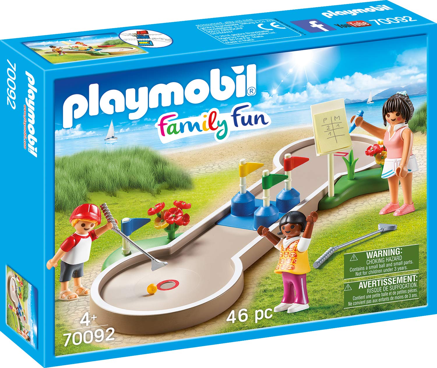 Playmobil 70092 Family Fun Mini-golf, Fun Imaginative Role-Play, PlaySets Suitable for Children Ages 4+, Black, 4.4 x 18.7 x 24.8 cm