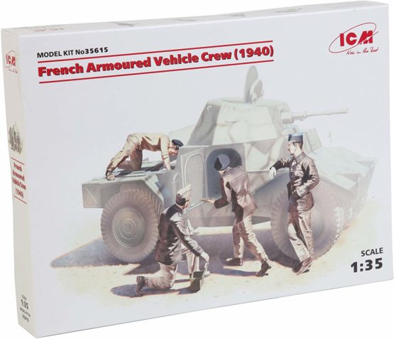 ICM ICM35615 1:35-French Armoured Vehicle Crew (1940) 4 Figs