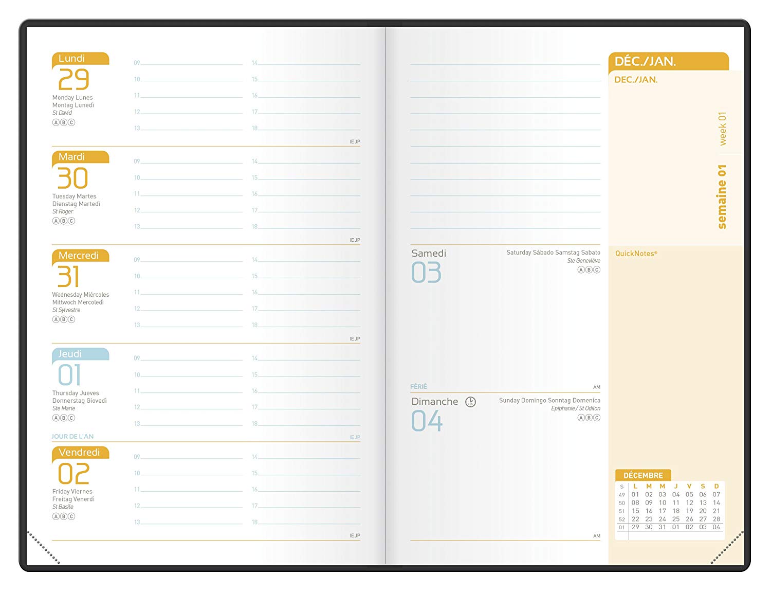 Oxford Beauty 2019-2020 Agenda August to August 1 Week on 2 Pages Format 10 x 15 Purple, violet - Image 2