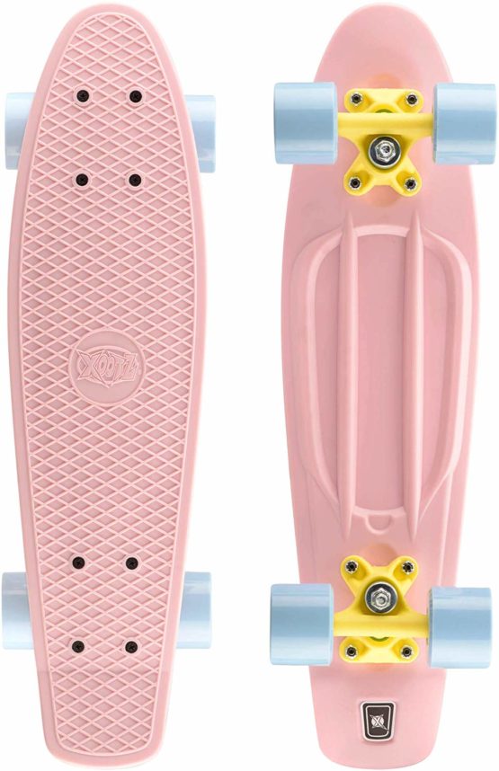 Xootz Kid's Mini Cruiser Skateboard, Retro Plastic Complete Skateboard for Boys and Girls