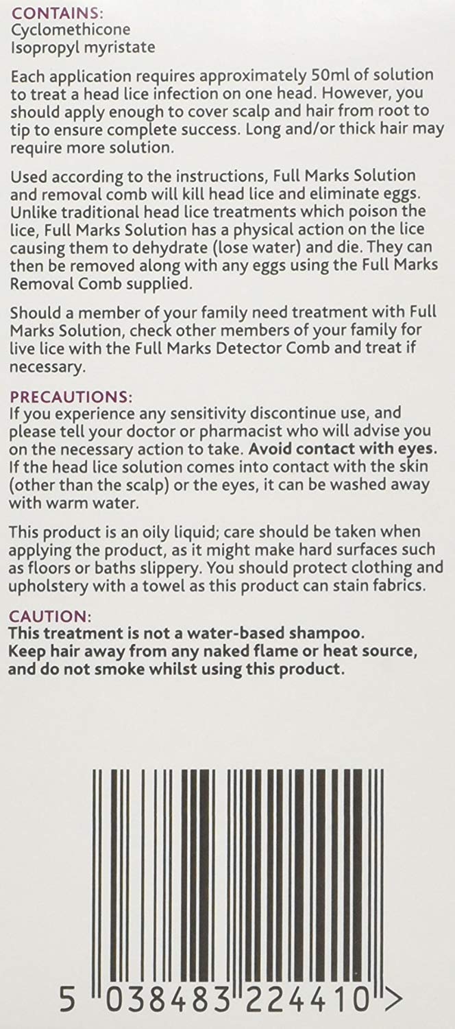 Full Marks Solution 5 Minute Treatment for Head Lice, 100ml BigaMart