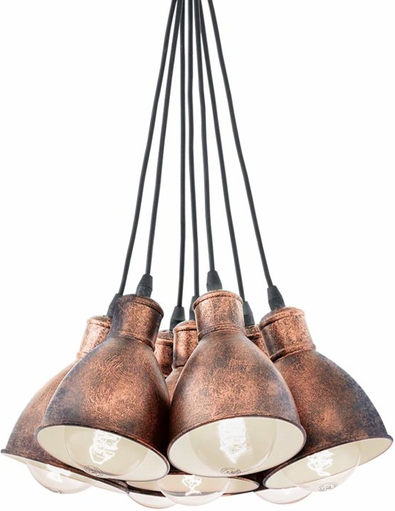 EGLO 49494 E27 Copper-Coloured Antique Pendant Lamp PRIDDY 1