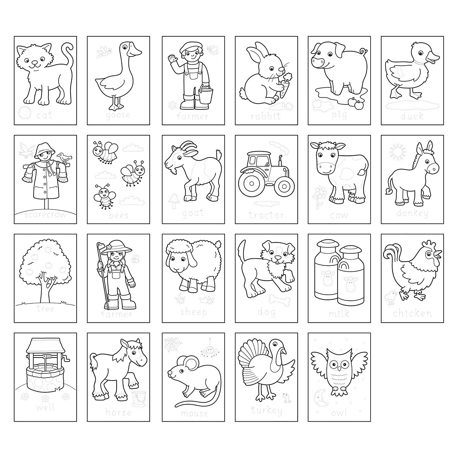 Orchard Toys Farmyard Sticker Colouring Book, Educational Colouring Book, Includes Stickers - Image 3
