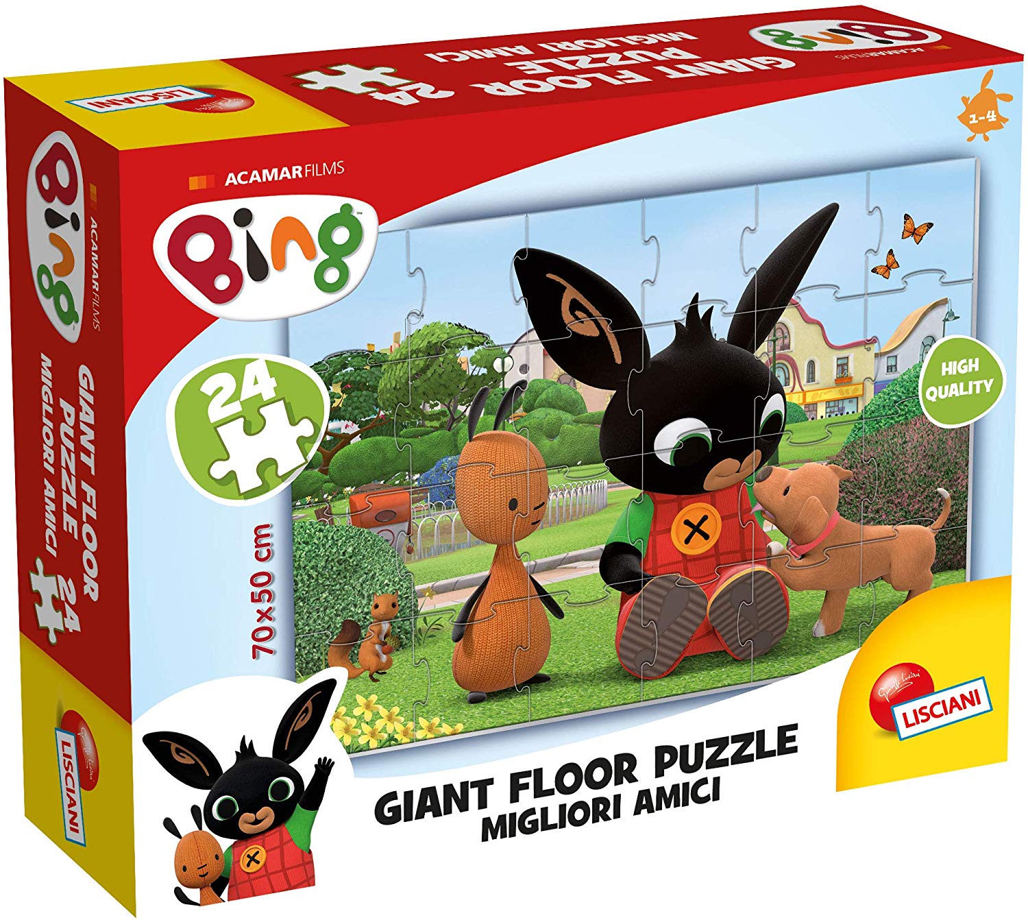 Lisciani Bing Giant Floor Best Friends Puzzles, 24 Pieces- 75812, Multicolor, 70 x 50 cm