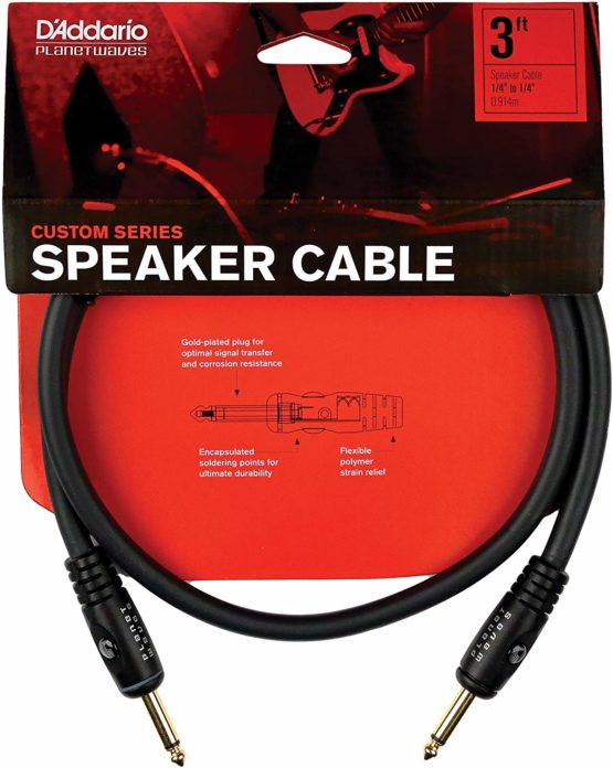 D'Addario Speaker Cable - Gold Plated Plugs for Optimal Signal Flow - Shielded for Noise Reduction - 1/4 Inch Male to 1/4 Inch Male - Custom Series - 3 Inch/76.2 MM - Straight Ends - 1 Pack - Image 2