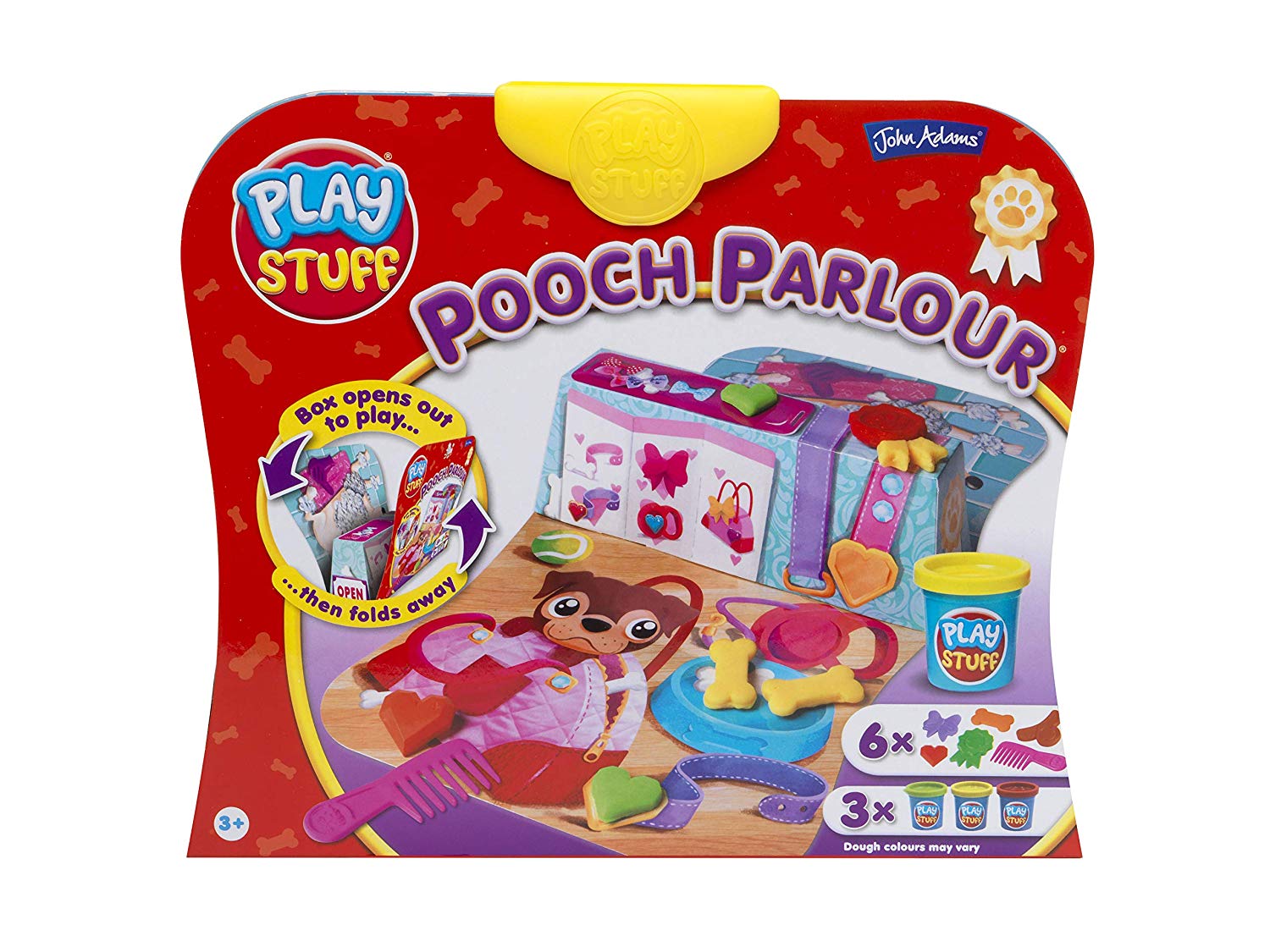 John Adams 577 10755 EA Playstuff Dough 'Pooch Parlour' (3 pots), Multi, Multicolor