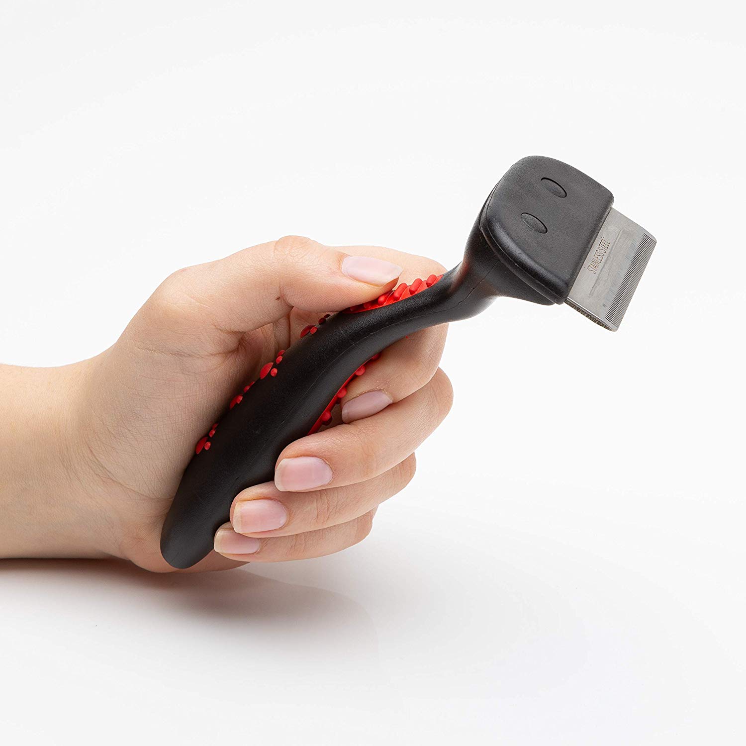 Mikki Dog, Cat, Puppy Grooming Shedding Tool Moult Master Brush Blade for Medium Large Pets, Red and Black - Image 3