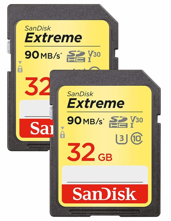 SanDisk Extreme 32 GB SDHC Memory Card, Twin Pack, Up to 90 MB/s, Class 10, U3, V30