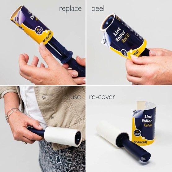 Korbond 12 Pack of Lint Roller Refills - 252 Pre-Cut Sticky Sheets - for ALL Fabric Types - Remove Dust and Lint from Furniture and Clothing - NO Residue - Image 3