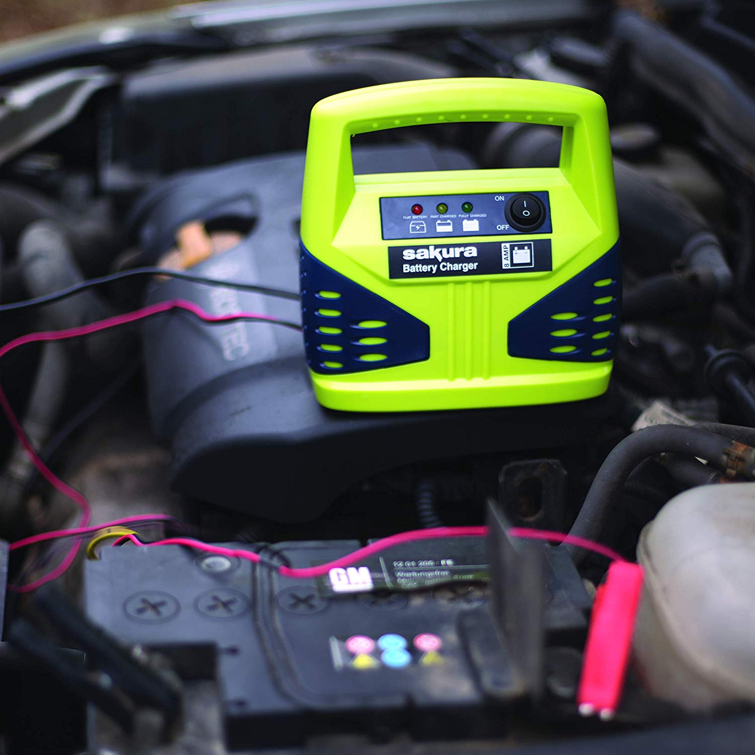 Sakura 4 Amp 12 V Car Battery Charger SS3629 For Vehicles Up To 1.2L / 1200CC - Lead Acid Batteries Capacity 15 Ah To 50 Ah,Black,Green - Image 2