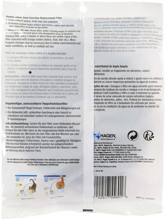 Catit Fresh and Clear Replacement Foam/ Carbon Filters, Pack of 3 - Image 2