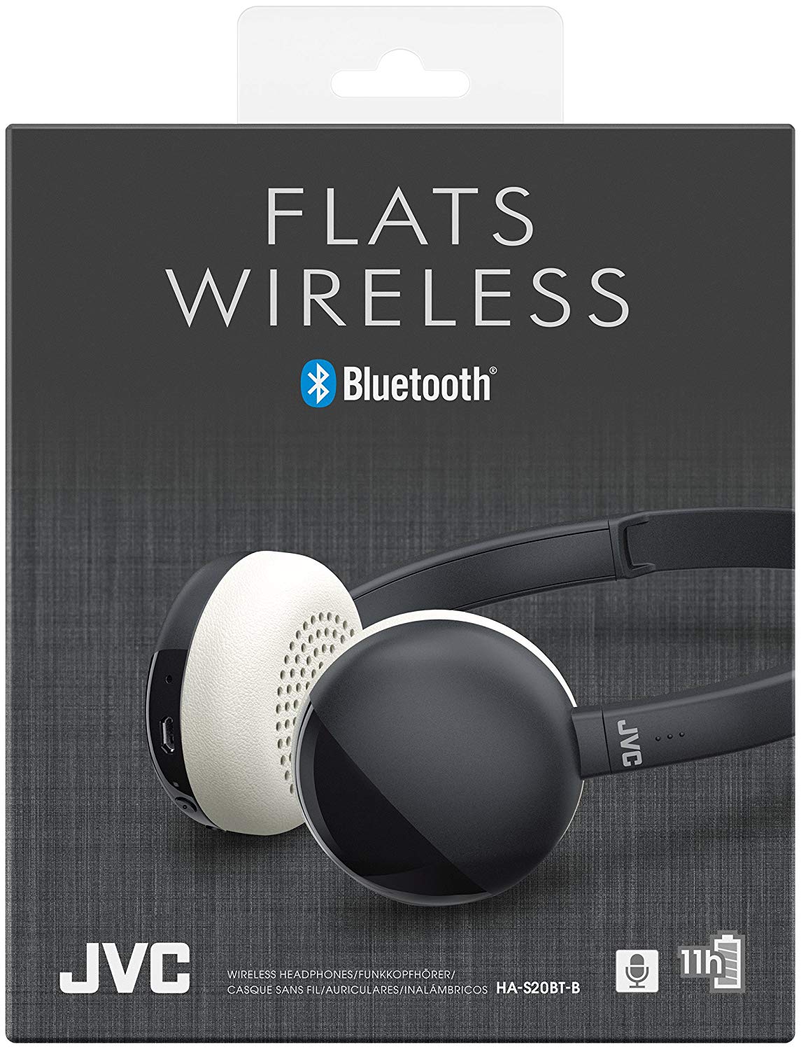 JVC S20BT Wireless Bluetooth On Ear Headphones Foldable with Built-In Remote and Mic for Hands Call Handling - Black - Image 2