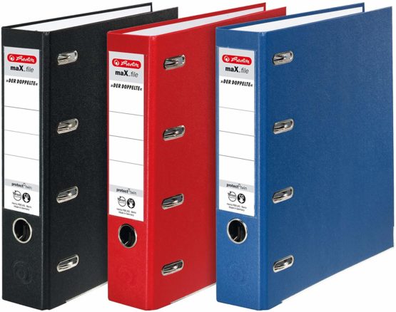 Herlitz max Protect A4 Double-Lever Arch File - Red - Image 4