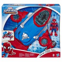 Playskool Heroes Marvel SUPER HERO ADVENTURES Spider-Man Jetquarters, 5-Inch Action Figure and Vehicle Set, Toy Jet, Collectible Toys for Kids From 3 Years Old