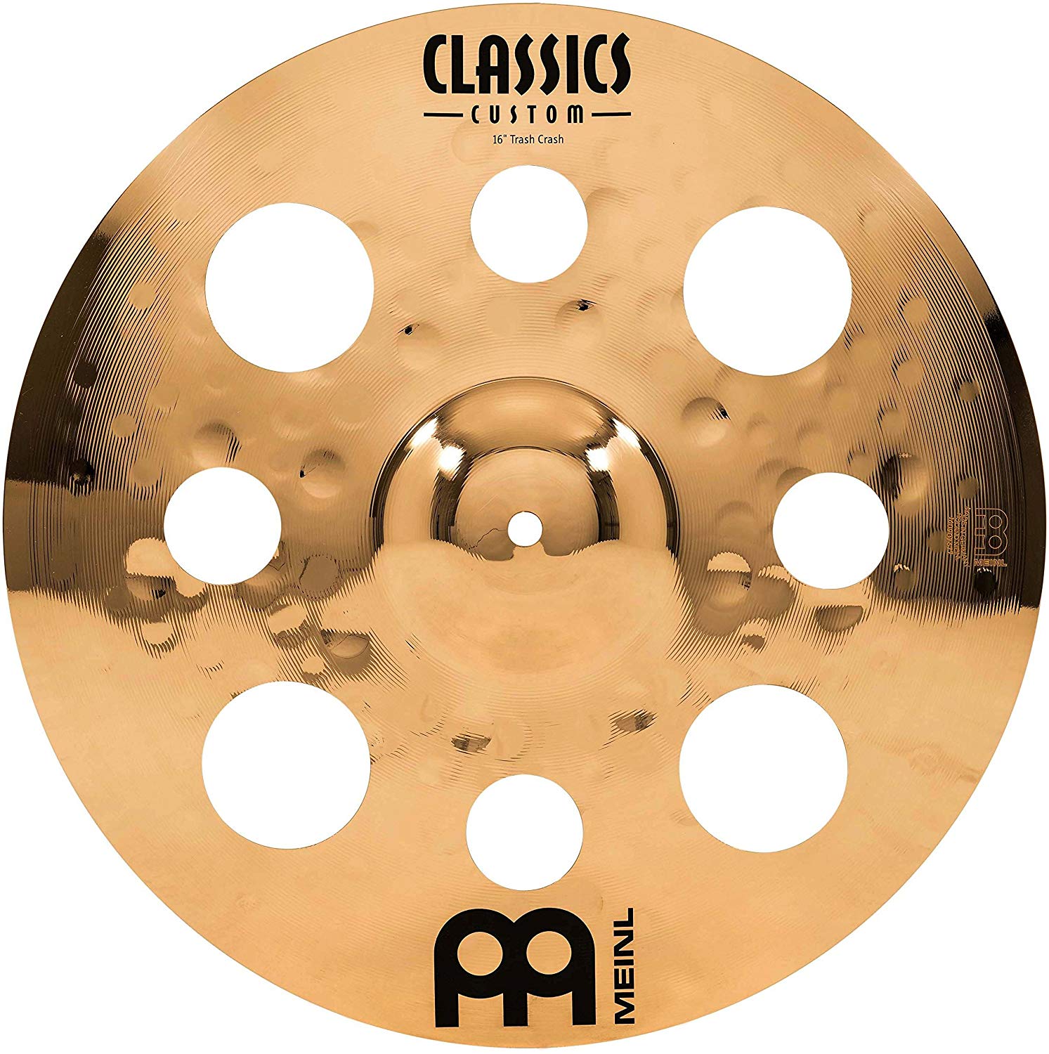 Meinl Cymbals Classics Custom Brilliant Trash Crash Cymbal 16 inch (Video) for Drum Set (40,64cm) B12 Bronze