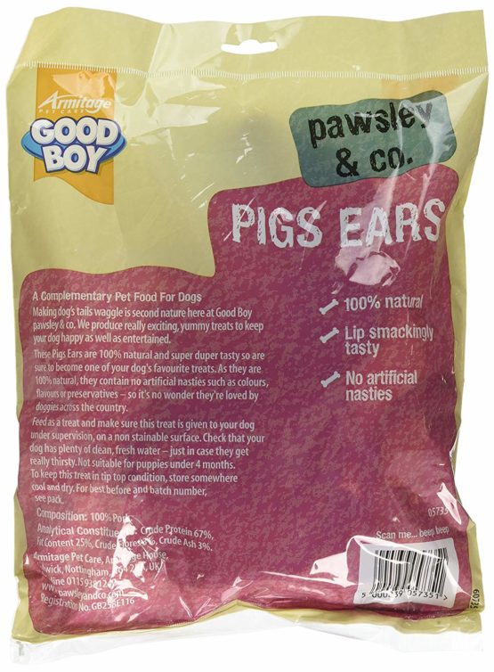 Good Boy - Pigs Ear Pieces - Dog Chew Treats - Absolutely No Artificial Nasties - 10 Pieces - 100 Percent Natural Dog Treats - Case of 4 - Image 2