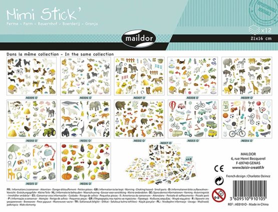 Maildor Mimi Stick' Stickers - Farm, Pack of 12 Sheets