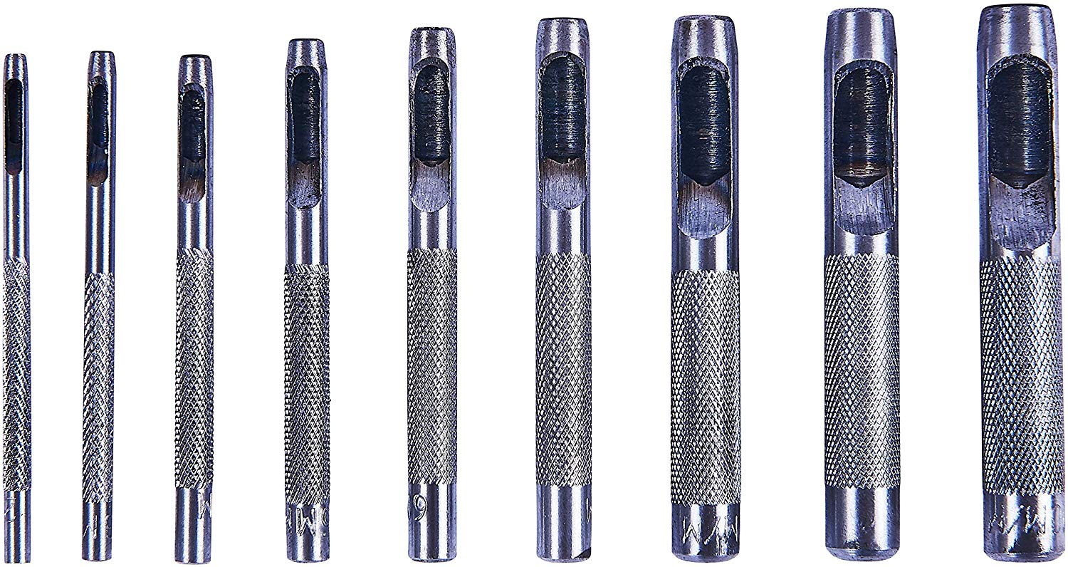 Amtech H1850 9 Piece hollow punch set, Silver