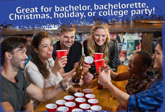 THE TWIDDLERS - Beer Pong Drinking Game Set: 100 Red Plastic Cups and 15 Balls - Image 4