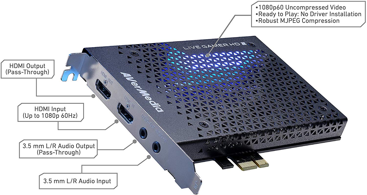 AVerMedia Live Gamer HD 2, PCIe Internal Game Capture Card, HDMI and 3.5 mm, PassThrough - Image 2