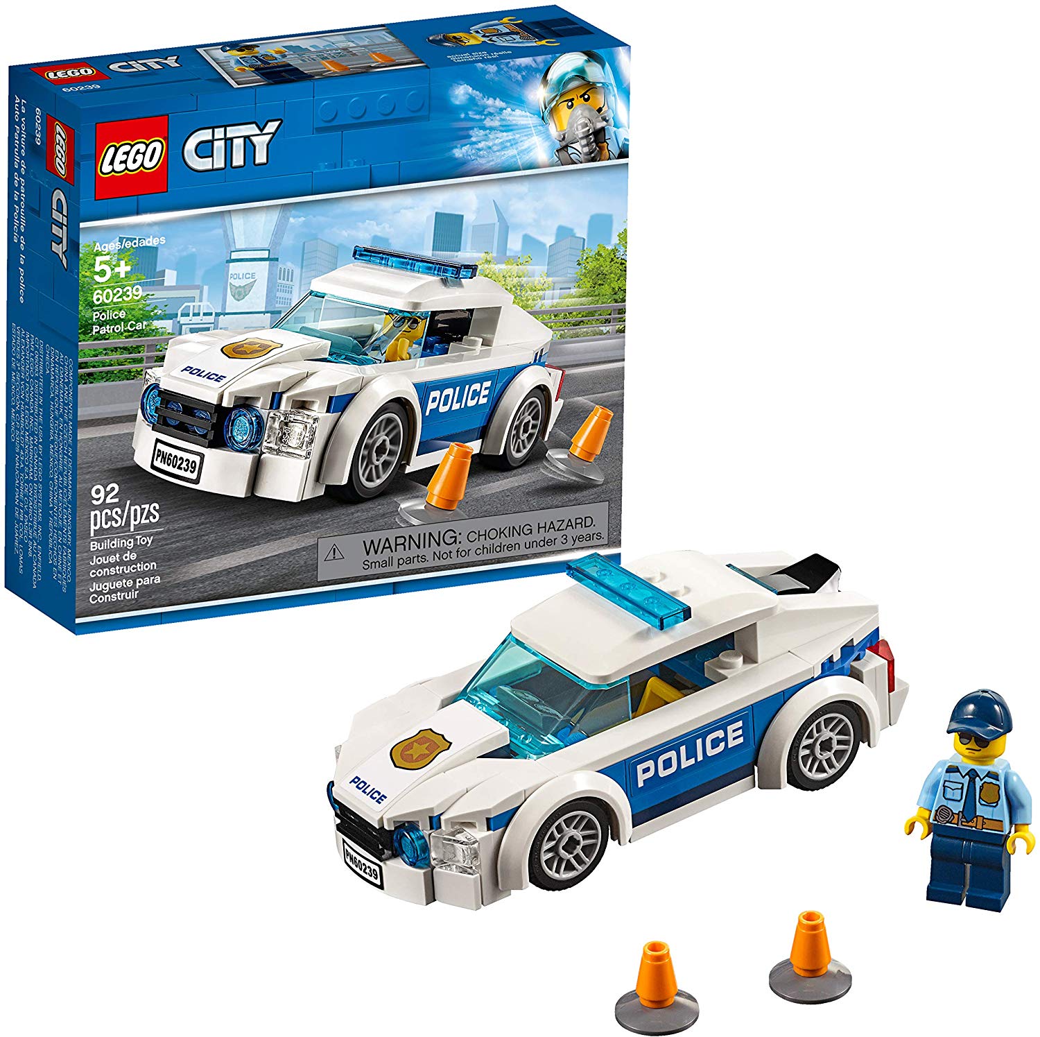 Lego 60239 City Police Patrol Chase Car Toy, Mehrfarbig