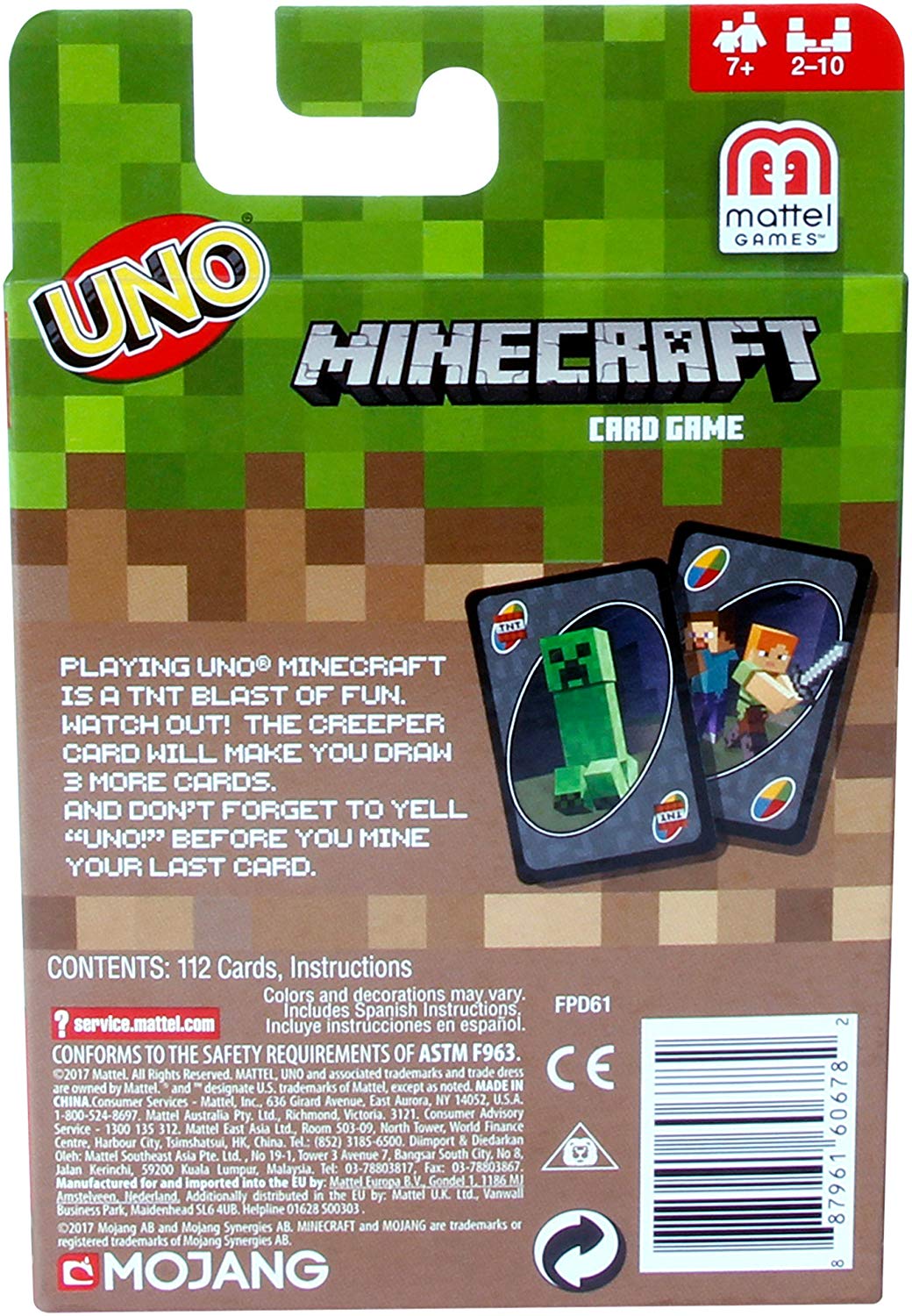 Mattel Games UNO Minecraft, Collectible Card Deck with 112 Cards, Card Game for Family Game Night Use as Travel Game - Image 3