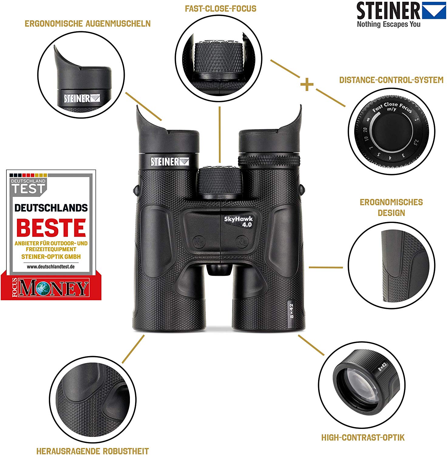 STEINER binoculars Skyhawk 4.0 8x42, German quality optics, sharp details, robust, large field of view - Image 3